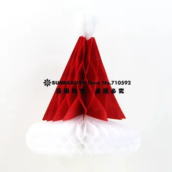 3pc Retro Kalėdos Popieriaus Korio Dekoracijos (Santa Hat,Snaigės Popieriaus Ventiliatorius, Medaus Medis) Šventės & Kartų