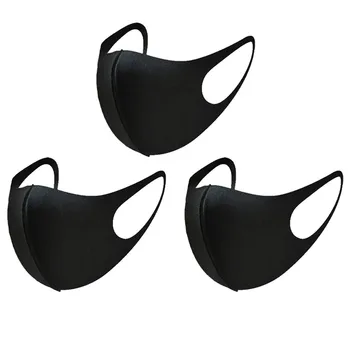 -3pcs 3D Black Veido kaukė, Odos Priežiūros Suaugusiųjų Anglies Pluošto Burnos, Veido Padengti cubrebocas Skalbti Daugkartinio naudojimo Odos Priežiūros priemonės veidui Kaukės