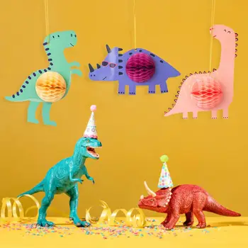 3pcs Animacinių filmų Dinozaurų Vaikams Gimtadienio Korio Kabo Dekoro Baby Shower Kalėdų Vakarėlį 1-asis Gimtadienis Baigimo