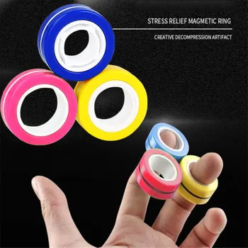3pcs Fidget Suktuko Juokinga Magnetinės Apyrankės Žiedo Išpakuokite Žaislą Magic Žiedas Rekvizitai Įrankiai Anti Stresas Figet Žaislai Stresas Vaikų Fidgets