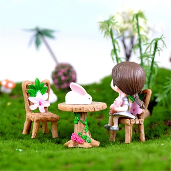 3Pcs Gėlių Stalo Kėdės Miniatiūriniai Micro Kraštovaizdžio Pasakų Sodą, Lėlių Dekoro Micro Kraštovaizdžio Ekologinę Butelis Priedai