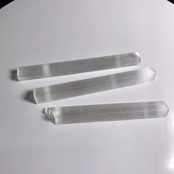 3pcs Nereguliarus Selenitas Kristalų Stick Lazdele Poliravimo Akmuo Kristalas Reiki Gydymo Energija Įpilti Akmens Plokštelės Pjedestalo