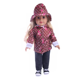 3Pcs/Set Lietpaltis Kostiumas Cute Little Girl Modelis Lėlės Drabužius 18 Colių Amerikos Lėlė Mergaitė & 43 Cm, Naujas Gimęs Kūdikis,Mūsų Kartos