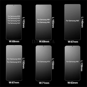 3PCS Visiškai Padengti Grūdinto Stiklo Samsung Galaxy A50 A40 Screen Protector, Stiklo Samsung A70 M20 M30 A20 A30 A50 A80 A60 A90