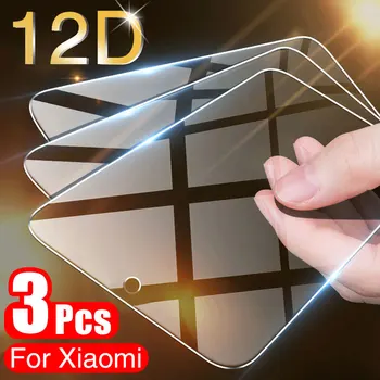 3PCS Visiškai Padengti Grūdinto Stiklo Xiaomi Mi 9 SE Ekrano apsaugos Xiaomi Mi 9 9T 8 Lite A3 A2 A1 Pocophone F1 MAX 3 2 Stiklinės