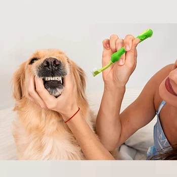 3Sided šunelis dantų šepetėlį Multi-kampas Valyti Dantis Blogas kvapas Totorių Dantų Priežiūros Priemonė, Šepečių ir Šunų Kačių Sveikatos Apsaugos Priemonės