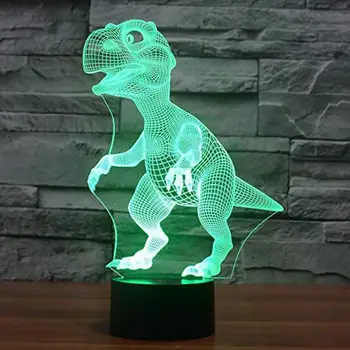 3W Atokiose Ar Touch Valdymo 3D LED Nakties Šviesos Dinozaurų Formos Stalas Stalo Lempos Vaikams, Vaikams, Mielas Dovanas Namų Puošybai D30