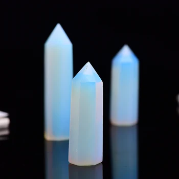 4-7cm 1pcs opal kristalų taško gydymo akmuo šešiakampės prizmės skiltyje lazdele, gydymo akmuo