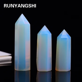 4-7cm 1pcs opal kristalų taško gydymo akmuo šešiakampės prizmės skiltyje lazdele, gydymo akmuo