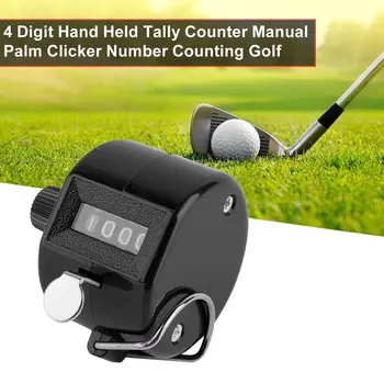 4 Ženklų Nešiojamų Patogus Plastikas + Metalas Rankiniai Sutampa Skaitiklis Rankinis Palmių Clicker Numeris Skaičiavimo Golf