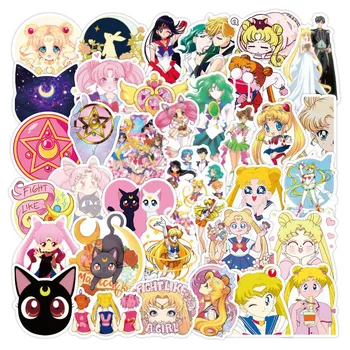 40/50/100vnt Naujų Anime Lipdukas Sailor Moon Vandens Ledas Mėnulyje Lipdukai Motociklų Skate Gitara Lagaminą Vandeniui PVC Lipdukas Žaislai