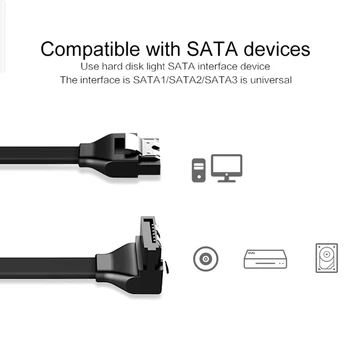 40cm SATA 3.0 Kabelis SATA 3.0 III SATA3 6GB/s Kietojo Disko Duomenų Kabelis Laido Kabelis SAS Dual Channel Tiesiai 90 Laipsnių vielos TSLM1