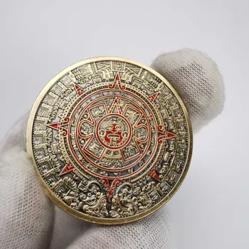 40MM Maya progines monetas Meksikos actekų Bronzos padengti senovės bronzos monetų Lašas Laivybos