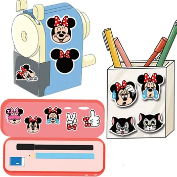 40Pcs Disney Mickey Minnie Lipdukas Vaikas Tradicinių Žaislų, Animacinių filmų Mini Mobilusis Telefonas Taurės Bagažo Vandeniui Vertus Sąskaitą Lipdukas