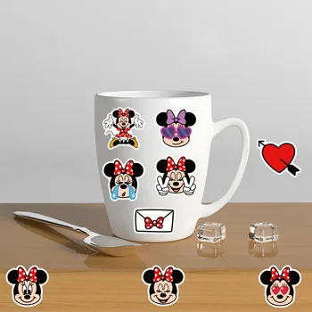 40Pcs Disney Mickey Minnie Lipdukas Vaikas Tradicinių Žaislų, Animacinių filmų Mini Mobilusis Telefonas Taurės Bagažo Vandeniui Vertus Sąskaitą Lipdukas