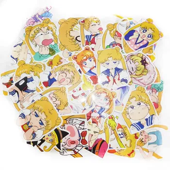 40pcs/pak Anime Sailor Moon Lipdukas Animacinių filmų Mergina užrašų knygelė Dekoro PVC Lipdukai, Kanceliarinės prekės Tiekimo Mokyklos Buveinė
