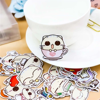 44pcs Akvarelė katės Kawaii Lipdukas apdailos Sąsiuvinis Planuotojas stikers Scrapbooking/ 