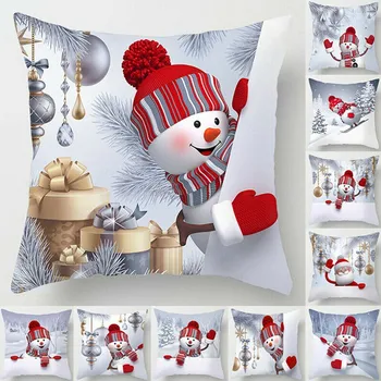 45x45cm Sniego, Kalėdų Pagalvėlės Dangtis kalėdų papuošalų, namų Kėdė, Sofa pagalvės užvalkalą mas Dovana Naujųjų Metų 2021