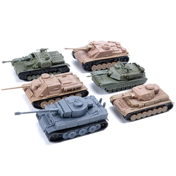 4D Bakas Modelis Surinkti antrojo pasaulinio KARO Tankas Germay Tigras JAV M1A2 Su-100 Ger-NO4 Tankai Karinės Buiding Rinkiniai 1:100 Plastiko Blokai Modelis Žaislas