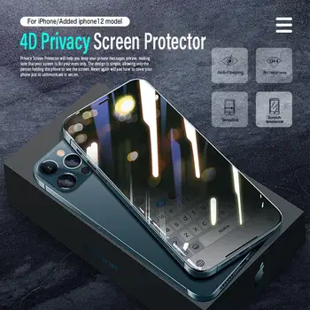 4D Privacy Screen Protector, iPhone 12 11 Pro Max XS MAX XR Anti-spy Peep Grūdintas Stiklas iPhone 6s 7 8 Plius tamsinti Stiklai