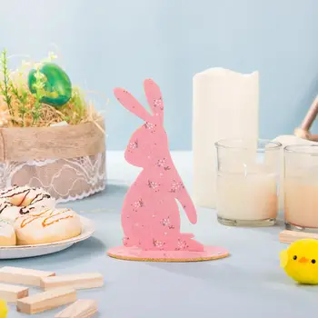 4pcs 7In Happy Easter Bunny Stalo Puošmena Veltinio Papuošalai su Gėlėmis Multi-color Triušių Šalis 