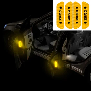 4pcs Automobilio Duris Saugos Perspėjimo Ženklo Automobilių šviesą Atspindintys Lipdukai, Decal Volkswagen VW Golf 4 6 7 GTI Tiguan Passat B5 B6 Jetta Polo