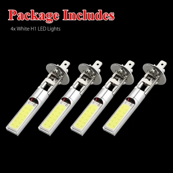 4pcs Automobilio Žibintas LED H1 LED Žibintų Aukšto artimąsias SMD Šviesos Lemputės Transporto priemonės Lempa LED Automobilių Šviesos, Priekiniai Ir Galiniai Rūko Žibintai