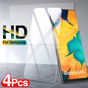 4Pcs Grūdintas Apsauginis Stiklas ant Samsung Galaxy A51 A71 A50 A70 Screen Protector, Stiklo, dėl A20E A10 A30 A40 A60 A80 A90