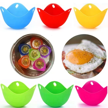 4pcs Kiaušinių Brakonierius Silikono Blynas Kiaušinių Poach Ankščių Kepimo Taurės Virtuvės Valgių Priedai Virtuvės Katilo Bakeware Įrankis