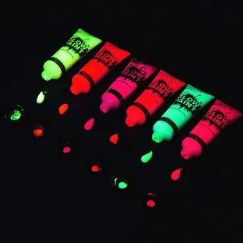 4PCS Kūno Menas Liuminescencinių Dažų Neon Šalis Festivalis,, Helovyno Cosplay Veiklos Makiažas Vaikai Susiduria su Tapyba Švyti Dažytos Pigmentas