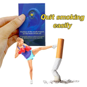 4pcs Magnetas Auricular Mesti Rūkyti Akupresūra Pleistras mesti Rūkyti Stabdžių Dūmų Ne Nerūkomojo Cigarečių Rūkalius Sveikatos Terapija