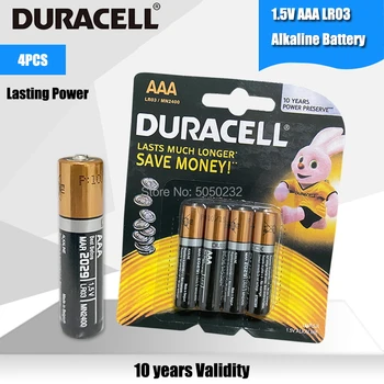 4PCS Originalus DURACELL 1,5 V AAA Šarminės Baterijos LR03 Elektriniai dantų šepetėlis Žaislas Žibintuvėlis Pelės laikrodis Sausas Pirminės Baterijos