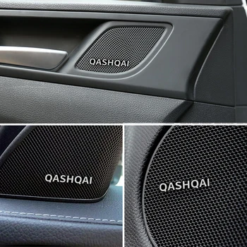4pcs/set tinka Nissan QASHQAI J10 J11 Murano X-trail Teana garsiakalbis aliuminio 3D lipdukas automobilio stereo Lipdukai, auto Priedai