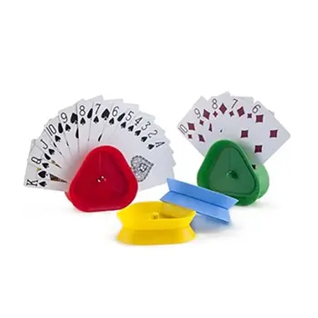 4pcs/set Trikampio Formos Rankas-Nemokamai Žaidimo Kortelės Turėtojas stalo Žaidimas Pokerio Sėdynės Tingus Pokerio Bazę Žaidimas Organizuoja Nemokamas Rankas