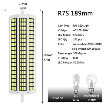 4W 7W 10W 15W SMD5733 LED Lemputė R7S 78mm 118mm 135mm 189mm AC 220V Prožektorių Šviesos Pakeisti 20W 30W 40W 50W Halogeninė Lempa
