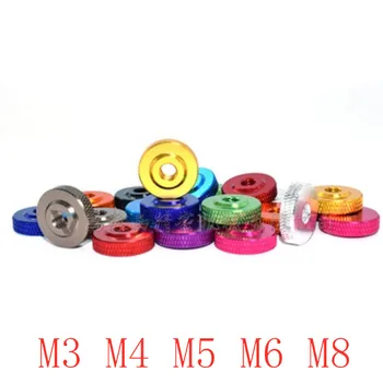 5-10vnt/daug M3 M4 m5 m6 m8 Anoduoto Aliuminio objektyvų žiedą mažas Žingsnis Rankos Nykščio Veržlė FPV RC Modeliai