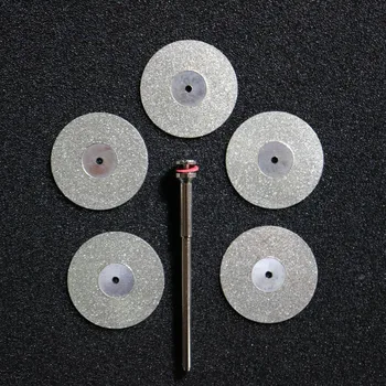 5 vnt Dantų lab Deimantinis diskas diskai dvipusis smėlis pjovimo disko įrankio skersmuo 22mm, storis 0,25 mm su 1 įtvarai