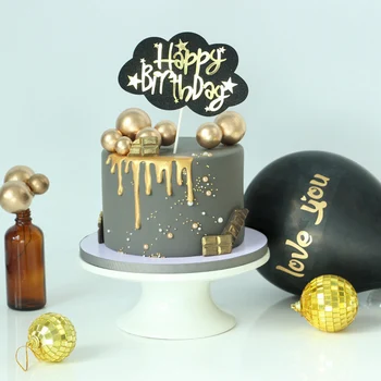 5 vnt./daug gražių aukso kamuolys tortas topper gimtadienio puodelis tortas dekoro baby shower vaikams, gimtadienio, vestuvių naudai prekes