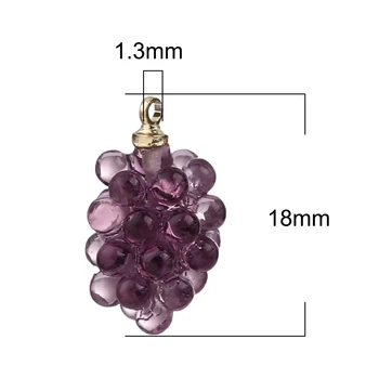 5 Vnt Žalia Violetinė Dervos Vaisių Vynuogių Pakabukai Cinko Lydinio Pagrindu Modeliavimas Vaisių Vynuogių Karolius, Aukso Spalvos 18x11mm, 