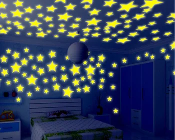 50/100 PC vaikai liuminescencinės vaikų miegamasis švyti tamsoje žvaigždės spindi sienų lipdukai žvaigždžių šviesos blizgesį spalva