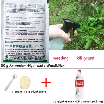 50 g Amonio glifosato Glicinas Herbicidas Pašalinti Plačialapių Piktžolių Nužudyti Žolės Pesticidų Krypties Stiebo ir Lapų Purškimo Weedkiller