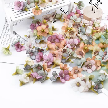 50 vienetų Daisy Lafite netikrą gėlių scrapbooking vestuvių dekoratyvinės gėlės 