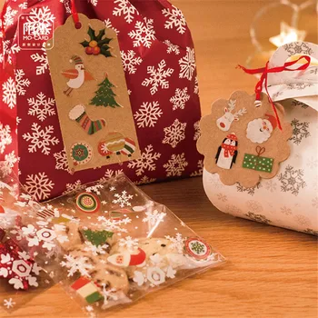 50 vnt./maišas Mielas Kalėdų tema lipnus popierius, lipdukas 