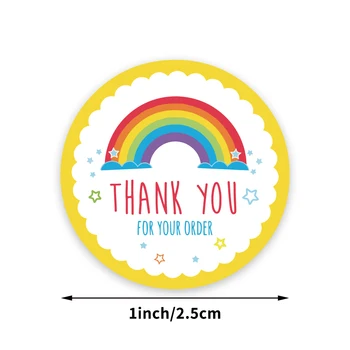 500Pcs Dėkojame Už Jūsų Užsakymo Lipdukai Ir Kortelės Mielas Rainbow Star Etiketės Smulkaus Verslo Dekoro, Etikečių Rankų darbo Dovana