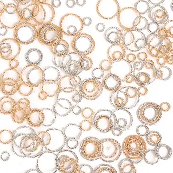 50pcs 8-20mm Auksas Rodis Turas Šuolis Žiedai Susukti Atidaryti Split Žiedai šuolis žiedai Jungtis Papuošalai Guardian Išvadas Prekes