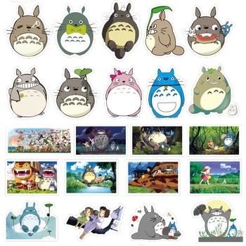 50PCS Atkakli Toli Mielas Totoro Lipdukas Dovanos Žaislas Vaikams, Cartoon Anime Lipdukus, Kanceliarines Gitara Telefono Šalmas Nešiojamas kompiuteris