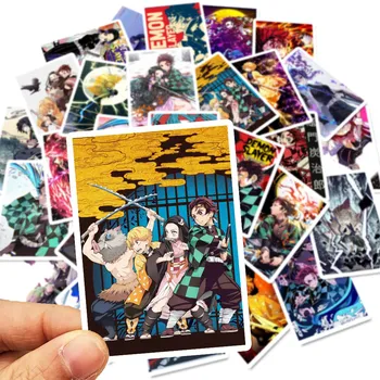 50pcs Demon Slayer Kimetsu Nr. Yaiba Anime Plakatas, Lipdukas Cosplay Rekvizitai PVC, atsparus Vandeniui 