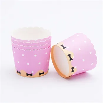 50Pcs Pink Dot Blynai Cupcake Popieriaus Puodeliai Vestuves Caissettes Cupcake Liner Kepimo Atveju Blynai, Bandelės Dekoravimo Wrapper
