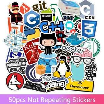 50Pcs/Set Kietas Programavimo Lipdukai Logotipas Interneto Programinės įrangos Lipdukas Juokinga Dovana Geeks Įsilaužėlių Kūrėjai 