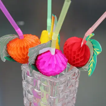 50PCS Spalvinga 3D Vaisių Kokteilių Vakarėlį, Vestuvių KTV Gėrimų Šiaudelius Šaliai Dekoro